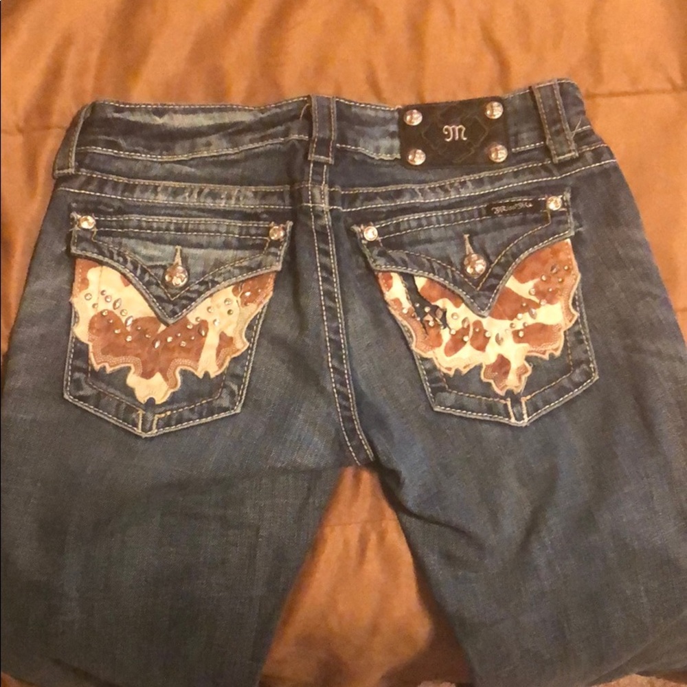 Cow Print Embellished MissMe Jeans